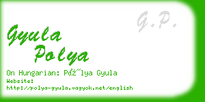 gyula polya business card